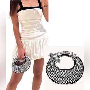 JW PEI Black Crystal Abacus Bag